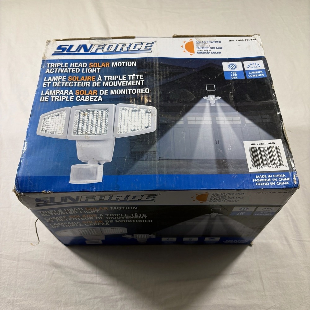 Sunforce Triple Head Solar Motion Activated Light White NEW